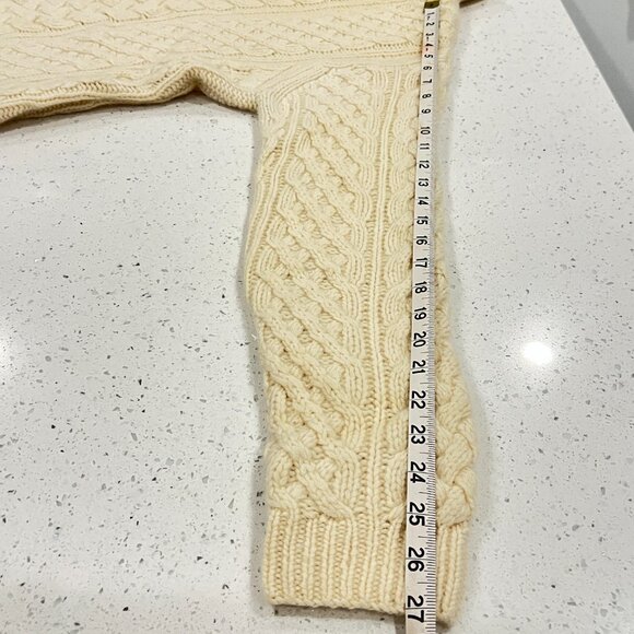 Pure Cashmere Fisherman's Cable Knit Sweater SZ L - Picture 10 of 16